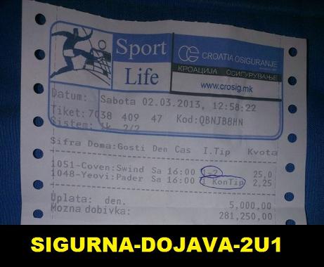 DOJAVA 2/1 ZA DANAS